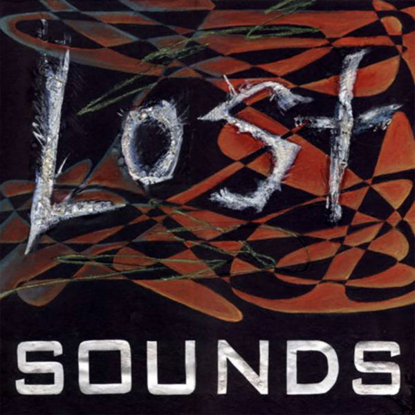 A swirled black and orange checker with the word Lost scrawed over the top and the word sounds in a bold font below