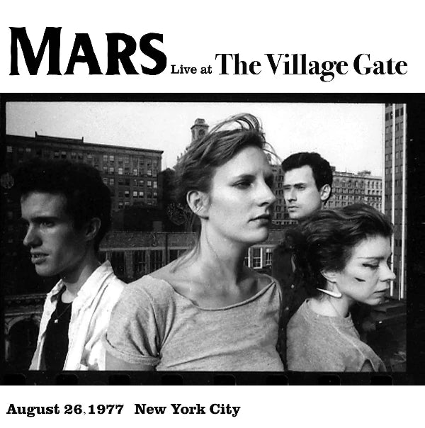 Album cover with text 'MARS Live at The Village Gate' and a black and white photo of four people.