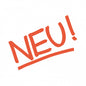 Red 'NEU!' text on a white background