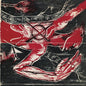 Artistic depiction of a hand holding a flag with a cross symbol, surrounded by abstract elements.