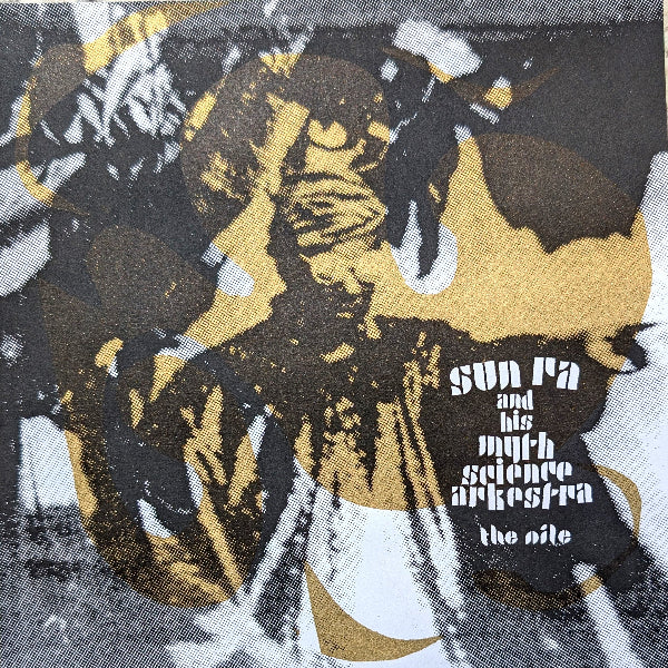 Album cover with a stylized illustration of a musician and text 'Sun Ra and his Myth Science Arkestra' on a black background.