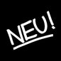 White 'NEU!' text on a black background