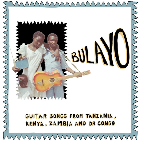 Album cover for 'Bulayo' featuring two people with a guitar and other instruments, set against a white background.