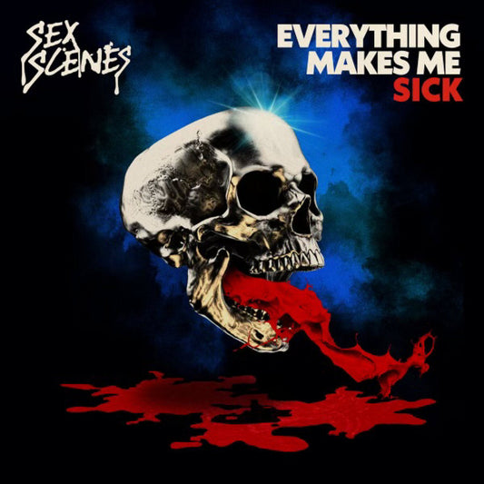 Album cover with a skull, red liquid, and 'Sex Scenes' text on a dark background