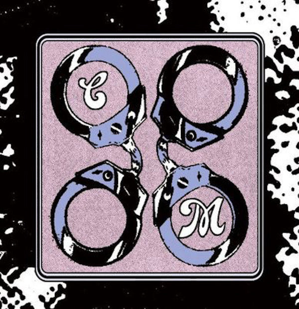 Four rings with initials on a pink background