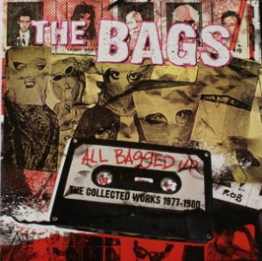 Album cover for 'The Bags' with a collage design and cassette tape graphic.