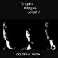 The three members of the band in the shadows with one side of their face highlighted surrounded by black. Young Marble Giants scrawled in a hand drawn font